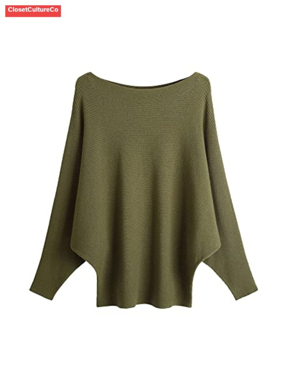 Women's Boat Neck Dolman Batwing Knit Pullover Winter Sweater